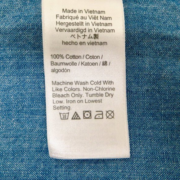 NEW! J. Crew Dress Chambray Button Front Tie Sleeve Blue SZ Small - Picture 9 of 9